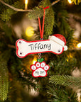 Personalised Ceramic Resin Ornament Bone with hat -1 pc