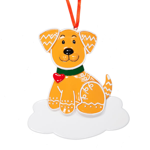 Personalised Ceramic Resin Ornament Gingerbread puppy -1 pc