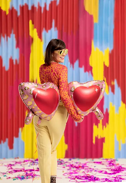 Foil Balloon Heart Glasses (Helium)- 38*16 Inches