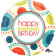 Retro Happy Birthday Round Balloon