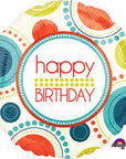 Retro Happy Birthday Round Balloon
