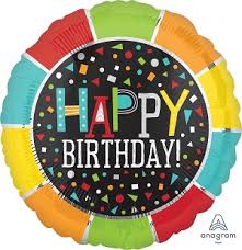 Happy Birthday Confetti Round Balloon