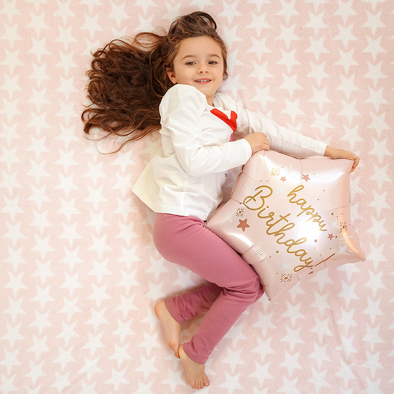 Happy Birthday Star Pink Balloon