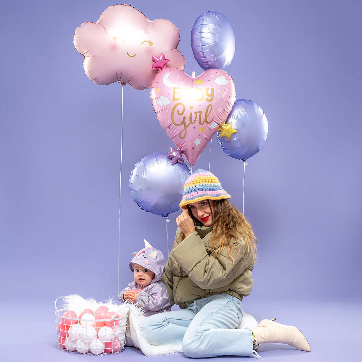 Baby Girl Heart Stars - 25 Inches