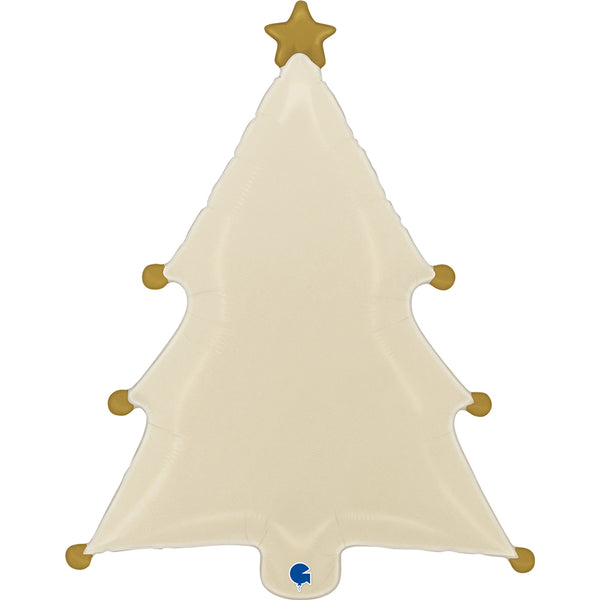 Cream Christmas Tree (Helium/ Air Filled )- 27 Inches