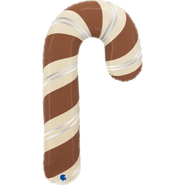 Satin Chocolate Candy Cane ( Helium / Air Filled)- 35 Inches