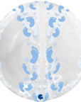 Bubble Transparent Blue Footprint (Helium) - 19 Inches