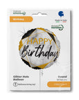Happy Birthday Marble Mate Black Round Balloon