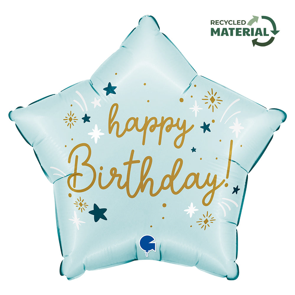 Happy Birthday Star Blue Balloon