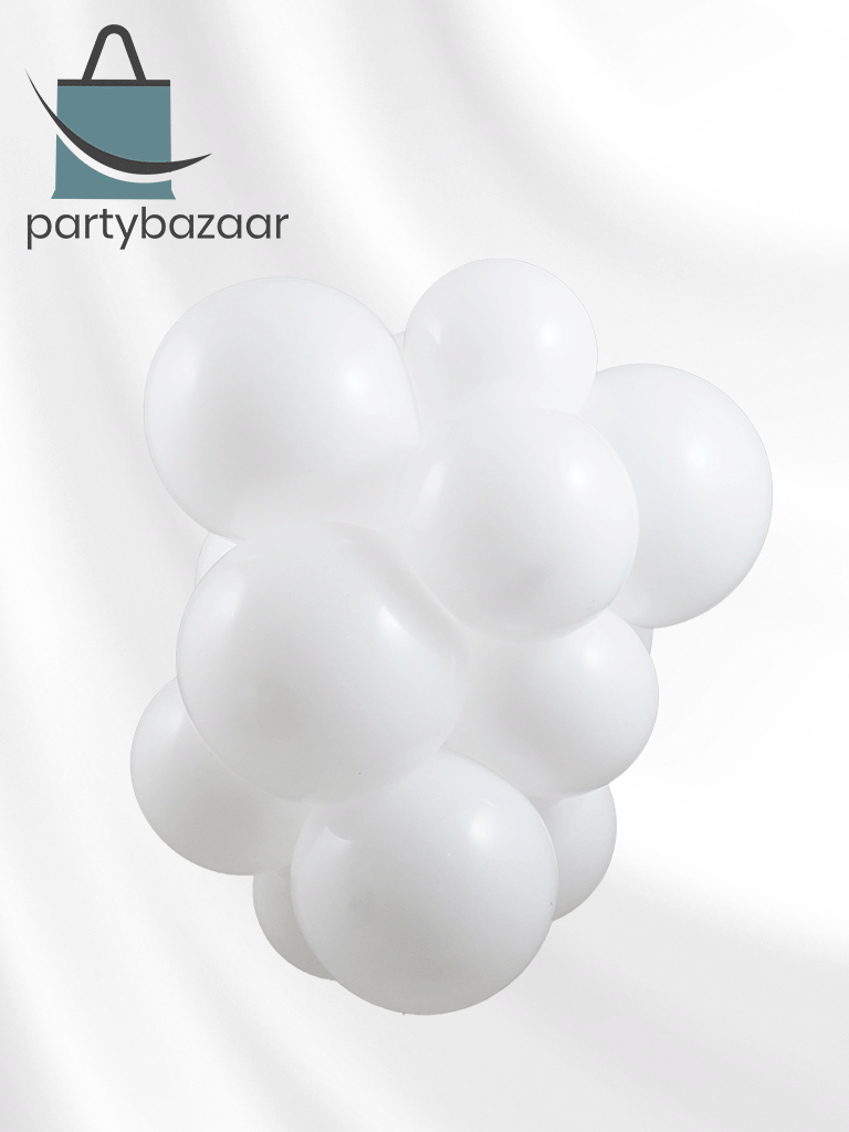 White Latex Balloon (Helium/Air Filled) - 11 Inches